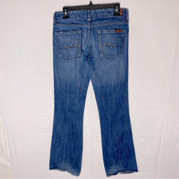 7 For All Mankind Med Wash Low Rise Straight Boot Cut Jeans 29 - Picture 2 of 15
